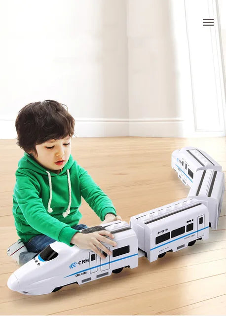 Toy train set high speed | Interactive train simulation, imaginative play | Compatible with many track systems, educational toy