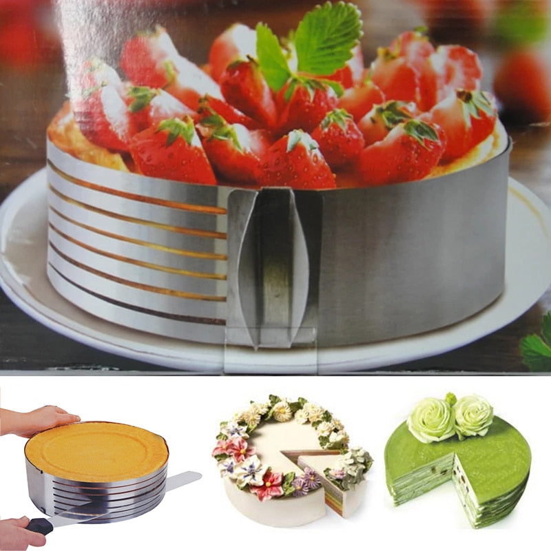 Adjustable stainless steel cake slicer | Precise cake layers | For Ø 15–30 cm cakes