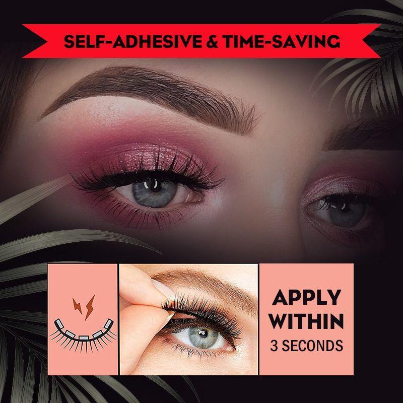 GlamLashFix™ Selbstklebende Wimpern | Wiederverwendbar &amp; Hautfreundlich | Natürliches Volumen in Sekunden