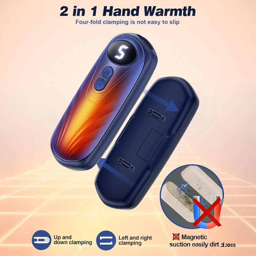 Elektrische Handwärmer | Wiederaufladbares 2er-Set mit 5 Heizstufen, LED-Anzeige und bis zu 20 Stunden Wärme für Winter und Outdoor