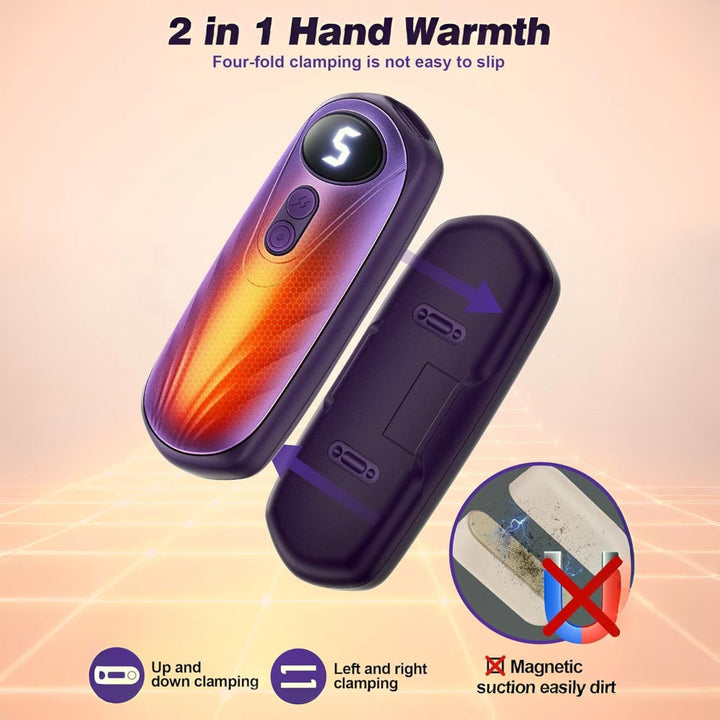 Elektrische Handwärmer | Wiederaufladbares 2er-Set mit 5 Heizstufen, LED-Anzeige und bis zu 20 Stunden Wärme für Winter und Outdoor