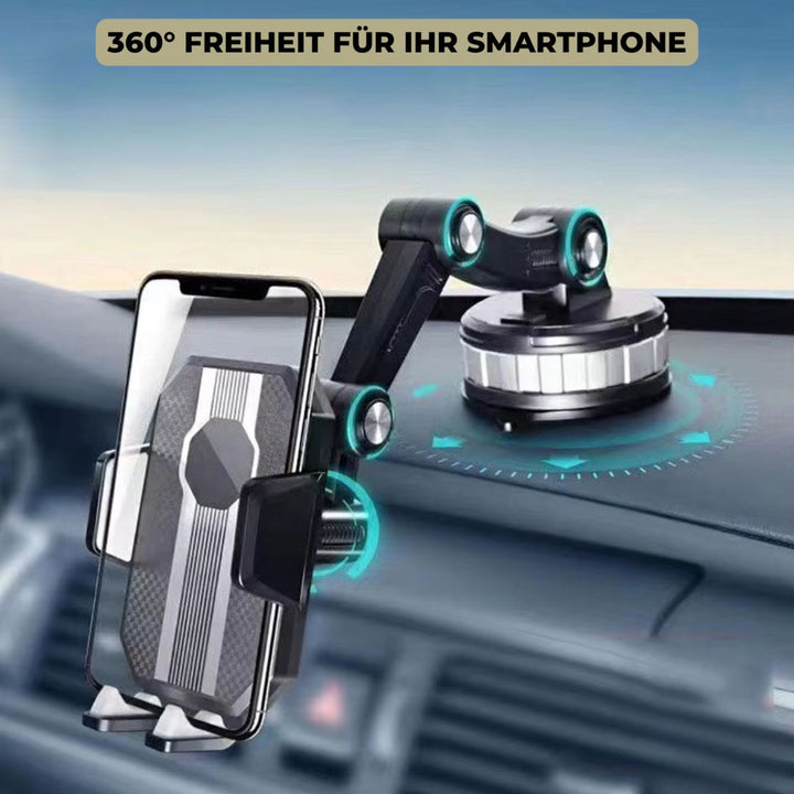 Handyhalterung Auto mit Saugnapf | 360° drehbare Smartphone-Halterung für Armaturenbrett und Windschutzscheibe