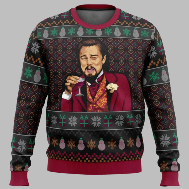 Herren Weihnachtspullover mit Weihnachtsmuster | Warmer Winterpullover mit Rundhalsausschnitt, normaler Passform und weichem Stoff