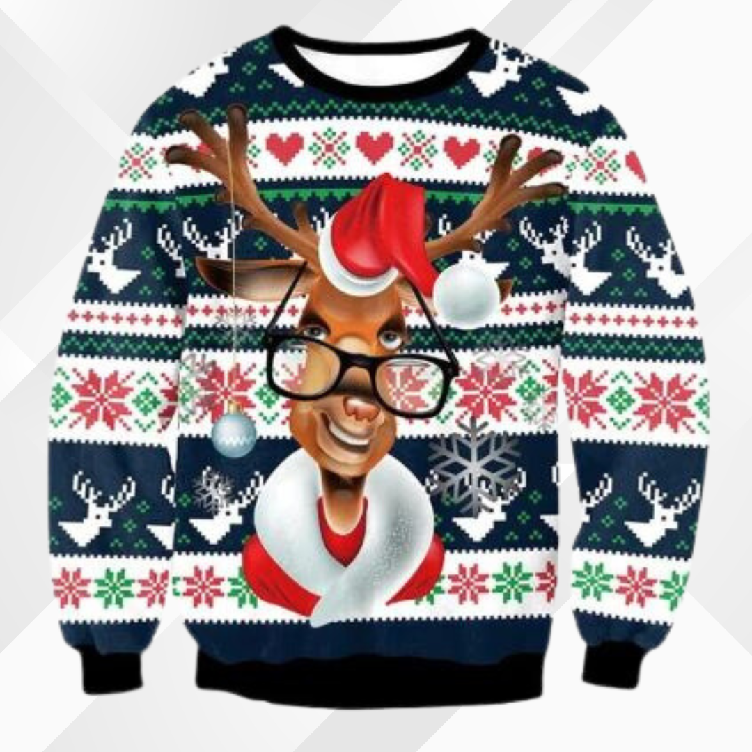 Herren Weihnachtspullover aus weichem Strick | Festlicher Winterpullover mit Rundhalsausschnitt und bequemer Passform für Herren