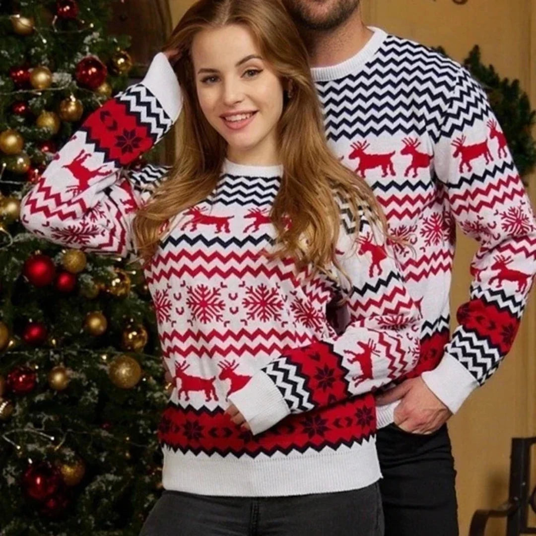 Herren Weihnachtspullover mit festlichen Motiven | Weicher Winterpullover mit wärmender Strickstruktur und bequemer Unisex-Passform