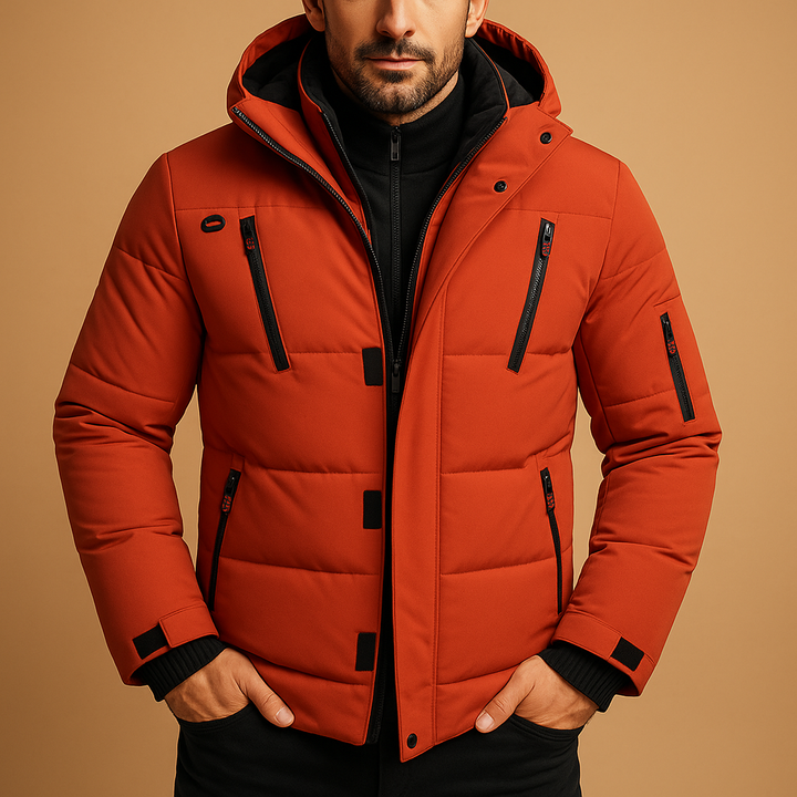 Herren Winterjacke dick gefüttert und winddicht | Robuste Jacke mit Reißverschluss und wärmender Fütterung für Alltag und Outdoor