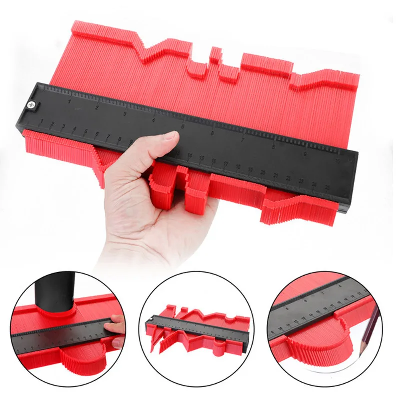 Konturlehre 25 cm für präzise Schnittlinien | Für Sockelleisten, Laminat &amp; Fliesen | Formkopierer aus ABS, kompakt &amp; robust