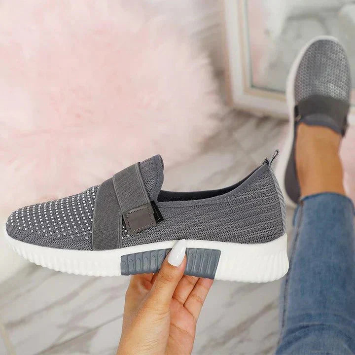 Baskets slip-on pour femmes avec fermeture velcro | Améliorez votre posture de course !