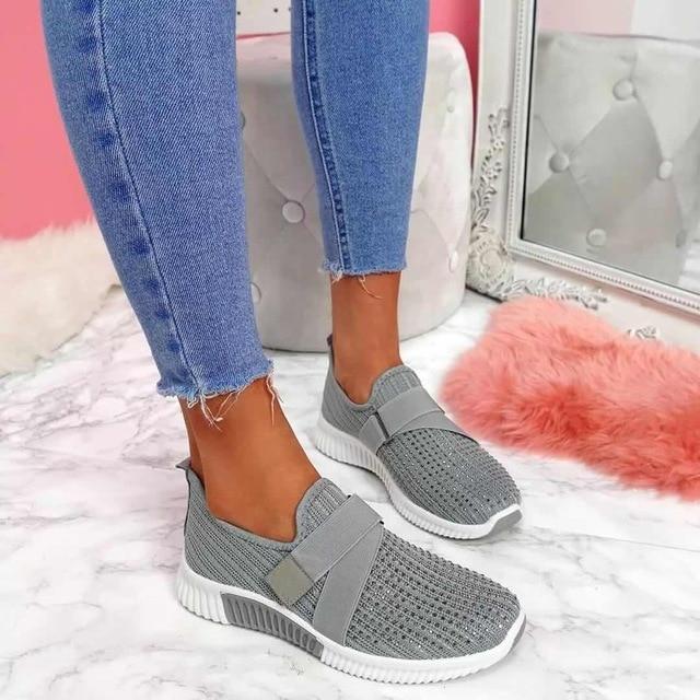 Baskets slip-on pour femmes avec fermeture velcro | Améliorez votre posture de course !