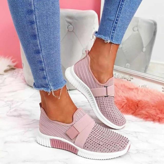 Baskets slip-on pour femmes avec fermeture velcro | Améliorez votre posture de course !