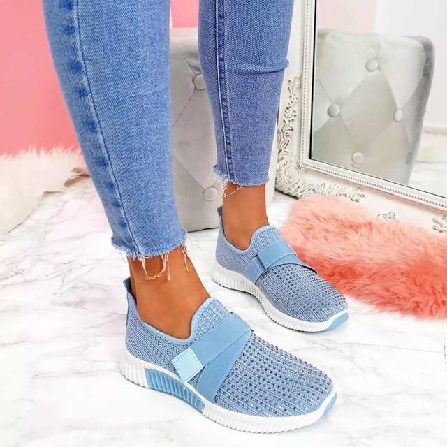 Baskets slip-on pour femmes avec fermeture velcro | Améliorez votre posture de course !