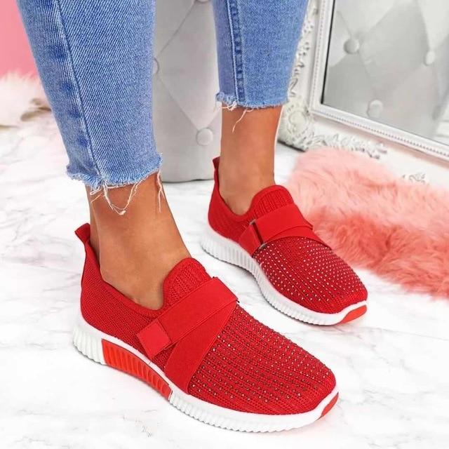 Baskets slip-on pour femmes avec fermeture velcro | Améliorez votre posture de course !