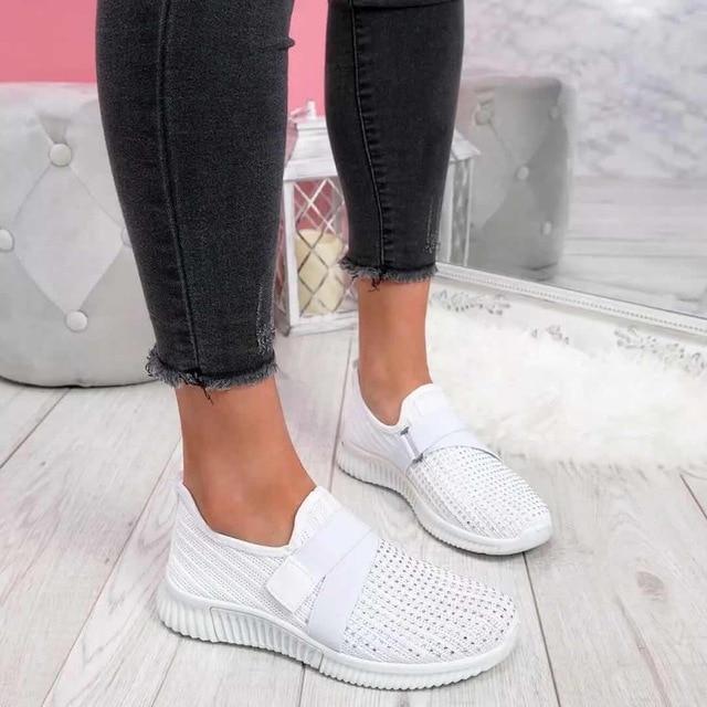 Baskets slip-on pour femmes avec fermeture velcro | Améliorez votre posture de course !