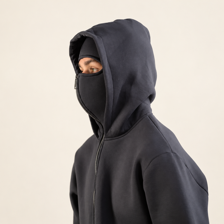 Balaclava Hoodie | Kapuzenpullover mit durchgehendem Reißverschluss und integrierter Gesichtsabdeckung für Streetwear und Alltag