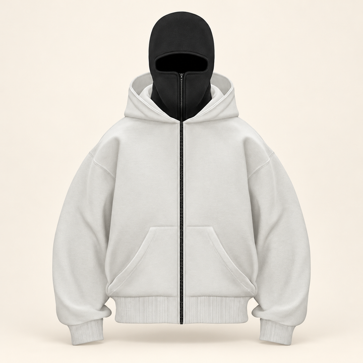 Balaclava Hoodie | Kapuzenpullover mit durchgehendem Reißverschluss und integrierter Gesichtsabdeckung für Streetwear und Alltag