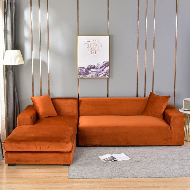 SofaRüstung™ Elastischer Sofabezug aus Samt