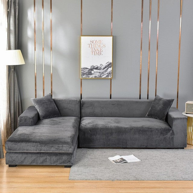 SofaRüstung™ Elastischer Sofabezug aus Samt