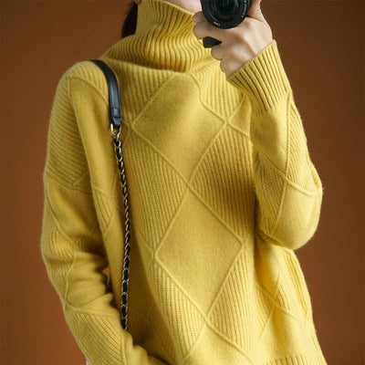 Damen Rollkragenpullover | Weicher Strickpullover mit wärmender Textur für Herbst, Winter und vielseitige Outfits