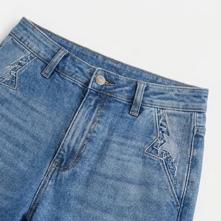 Damen Flare Jeans | Vintage Wide-Leg Jeans mit hohem Bund
