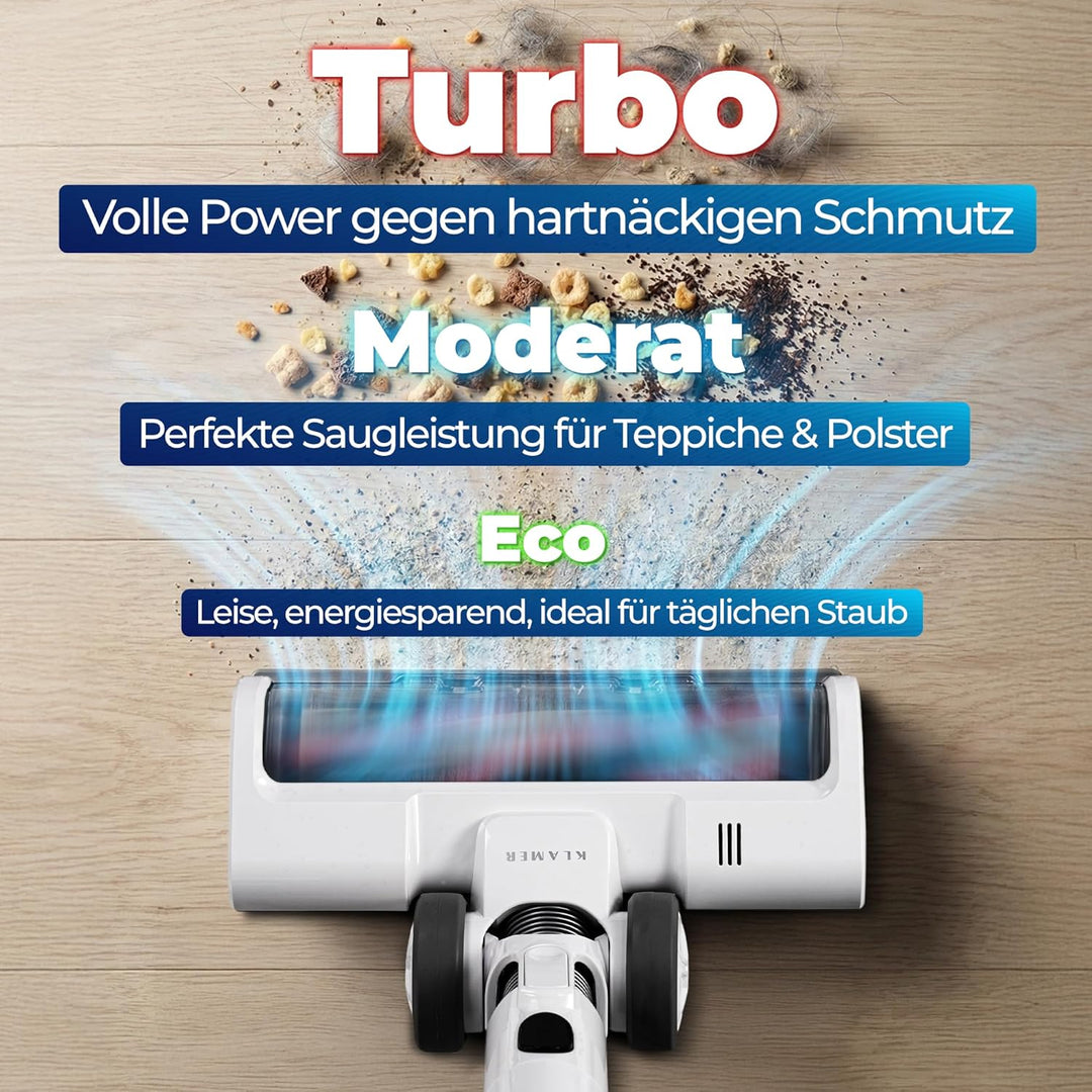 Akkustaubsauger 460 Watt | Kabelloser 2-in-1 Stielstaubsauger mit LED-Bodendüse und bis zu 60 Minuten Laufzeit