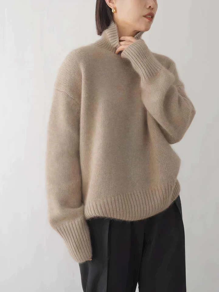 Damen Rollkragenpullover aus Kaschmir | Weicher Strickpullover mit klassischem Rollkragen für Frühling und Übergangszeit