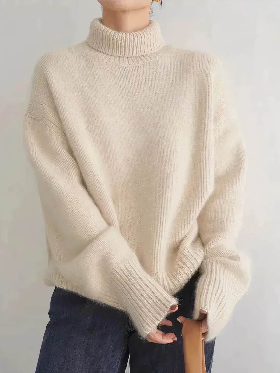 Damen Rollkragenpullover aus Kaschmir | Weicher Strickpullover mit klassischem Rollkragen für Frühling und Übergangszeit