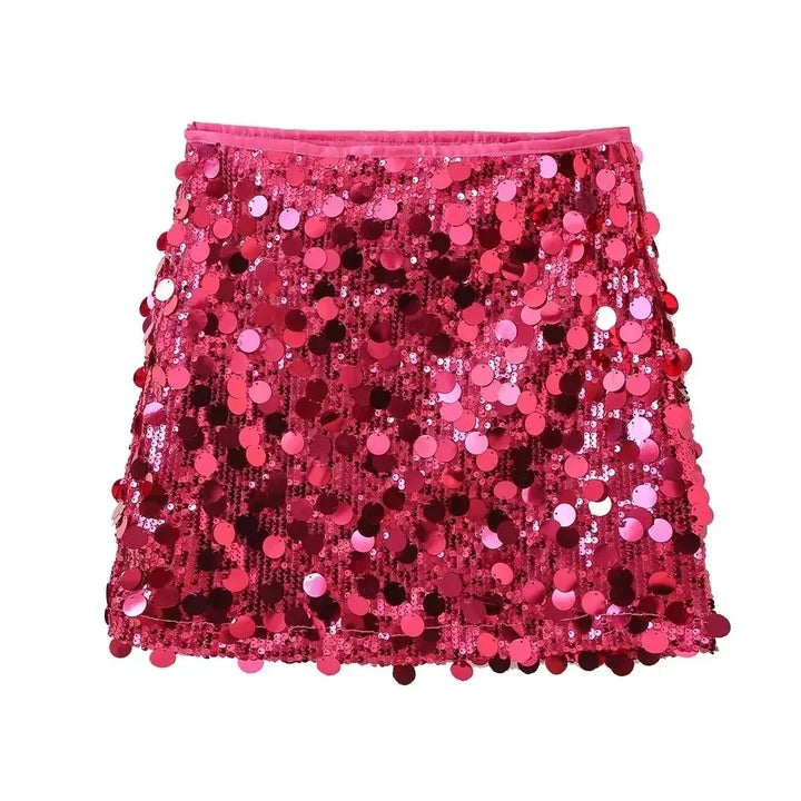 Damen Paillettenrock Mini | Kurzer Glitzerrock mit funkelnden Pailletten für Partys, Abendveranstaltungen und festliche Looks