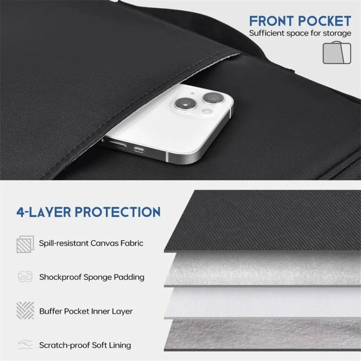 Laptop-Hülle 13,6 Zoll | Wasserdichte und stoßdämpfende Laptoptasche aus Polyester für unterwegs