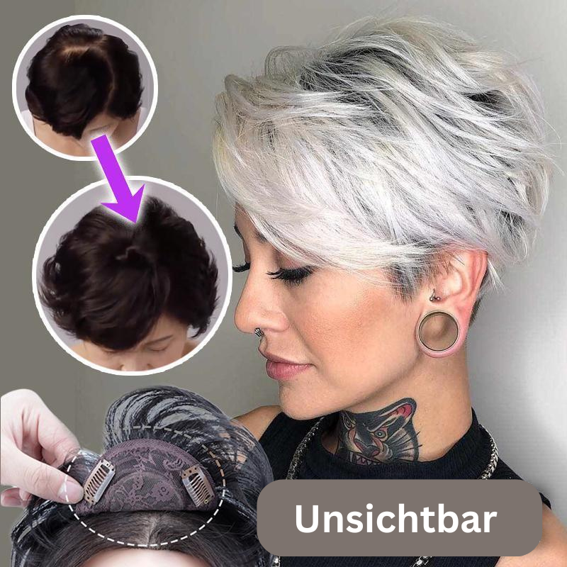 Clip-on Kurzhaar-Perücke zum Aufsetzen | Natürliches Finish, schnell gestylt | Bequem &amp; sicher, für alle Haartypen | 1+1 gratis
