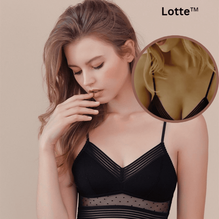 Soutien-gorge push-up sans bretelles en dentelle à pois | Rembourrage léger et maintien sûr | Doux, confortable et adapté à l&
