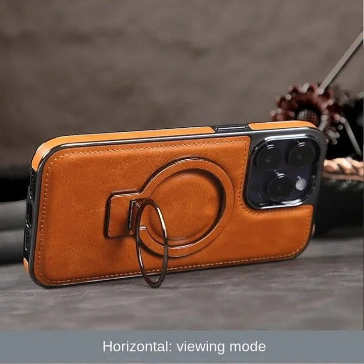 iPhone tok | Klasszikus bőr telefontok mágneses funkcióval | Állvány funkció és kamera védelem