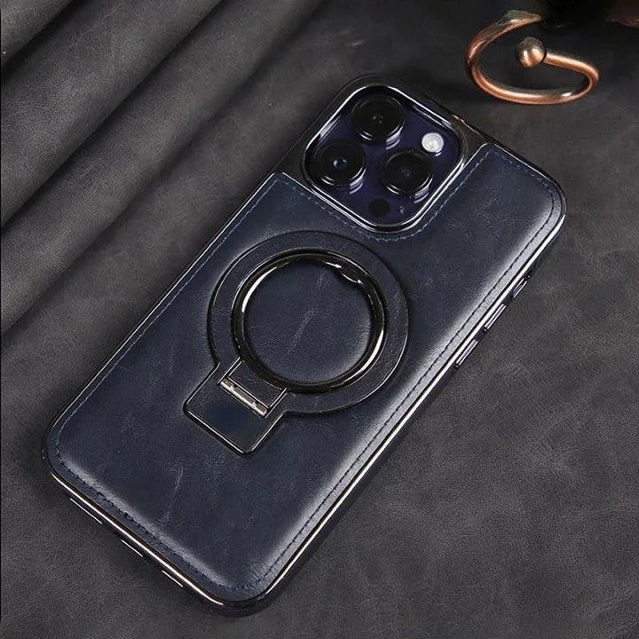 iPhone tok | Klasszikus bőr telefontok mágneses funkcióval | Állvány funkció és kamera védelem