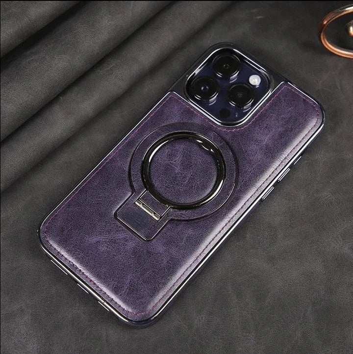 iPhone tok | Klasszikus bőr telefontok mágneses funkcióval | Állvány funkció és kamera védelem