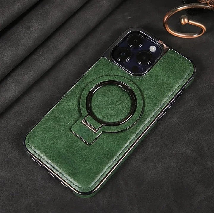 iPhone tok | Klasszikus bőr telefontok mágneses funkcióval | Állvány funkció és kamera védelem