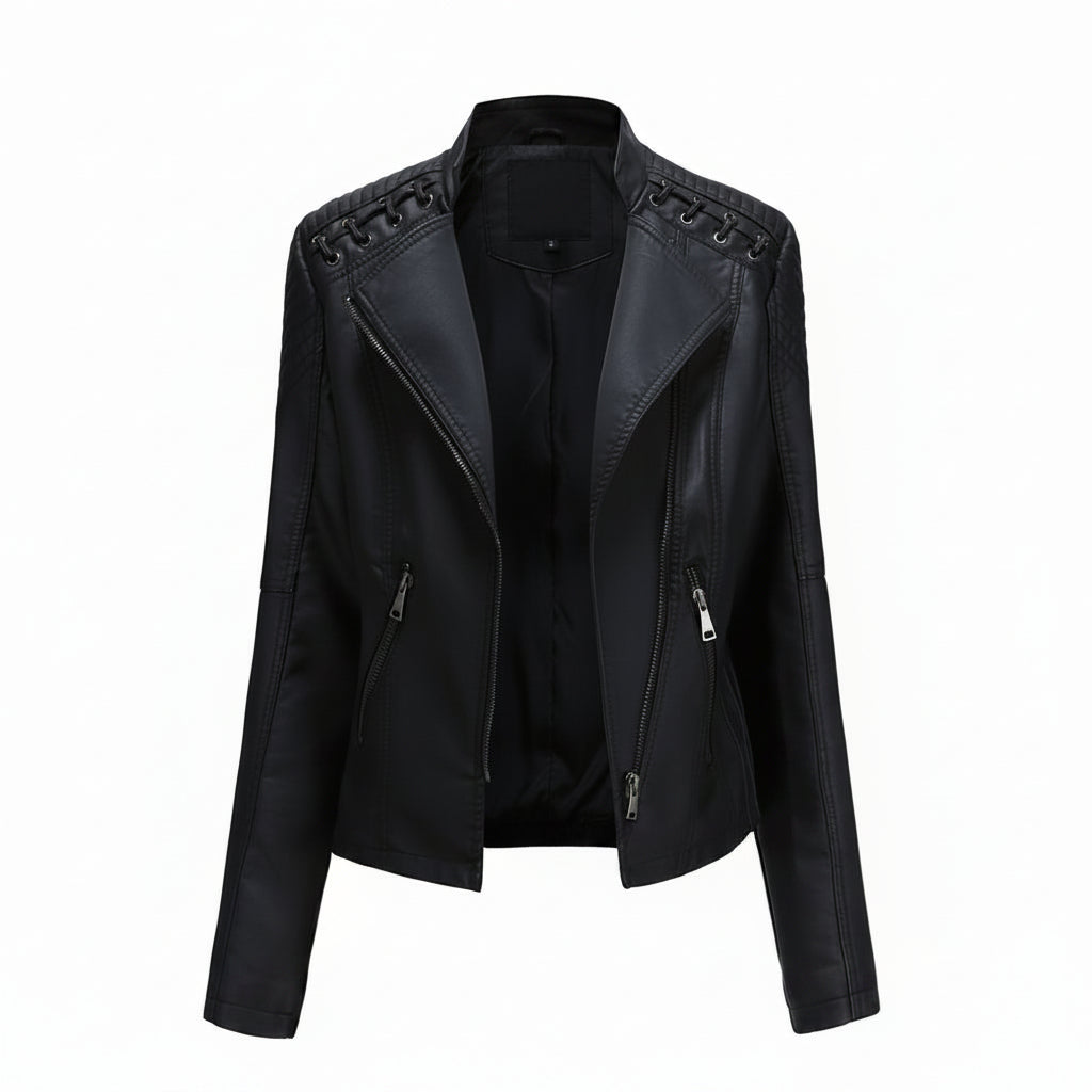 Damen Lederjacke | Modern geschnittene Jacke mit weicher Oberfläche für vielseitige Alltags- und Abendlooks