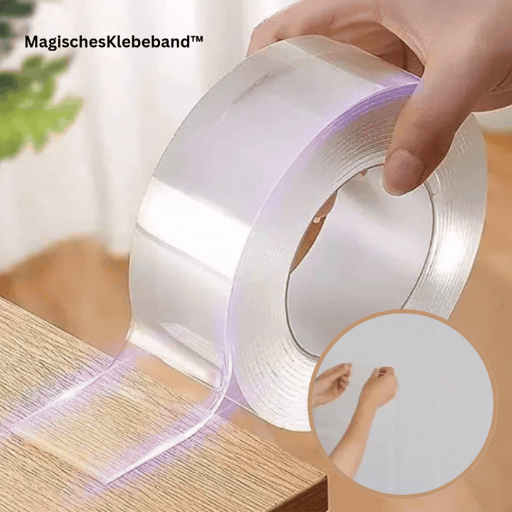 Double-sided magic adhesive tape transparent | super strong adhesion &amp; reusable | 3 cm × 3 m, residue-free, indoor &amp; outdoor