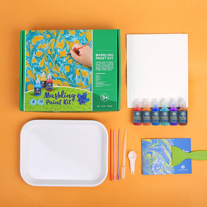 Marmorierfarben-Set für Kinder &amp; Erwachsene | Farbe auf Wasser für einzigartige Muster | Waschbar, ungiftig, Familienaktivität