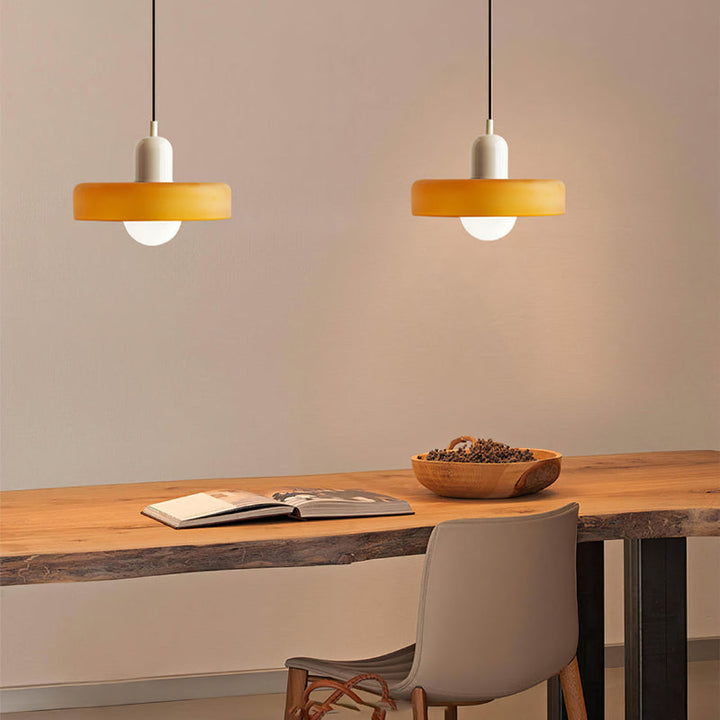 Suspension en métal et verre avec effet vitrail | Ø25/Ø35 cm, douille G9 | Suspension réglable | Aspect cristal