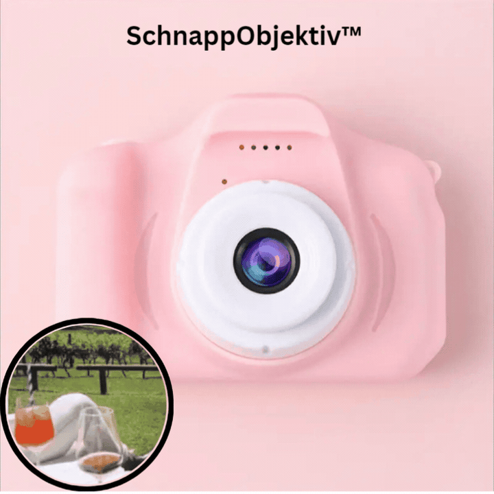 Mini Digital Camera in Vintage Look | Photos &amp; Videos with Selfie Mode + Filters | USB Transfer to Phone | Pocket Size