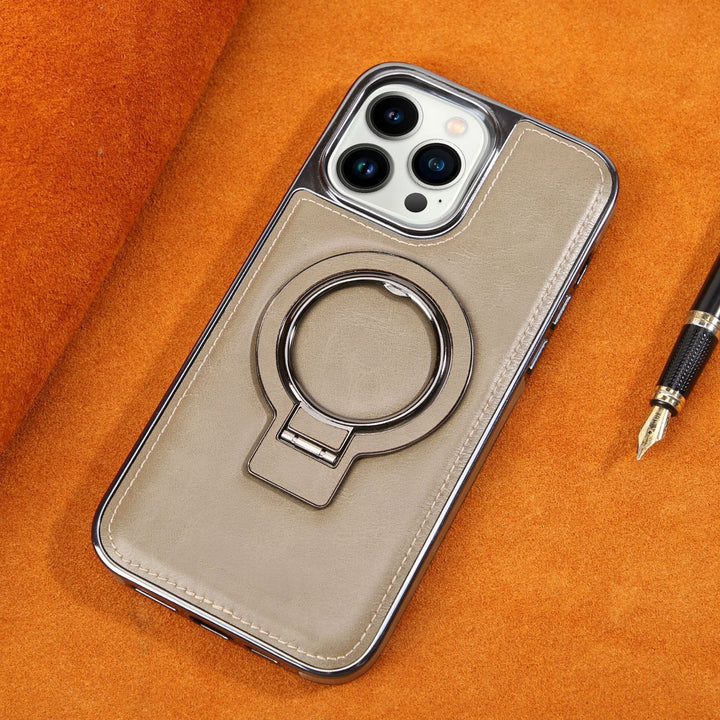 iPhone tok | Klasszikus bőr telefontok mágneses funkcióval | Állvány funkció és kamera védelem