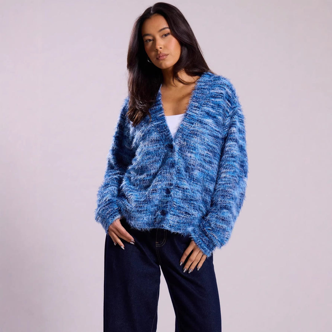 Damen Oversized Strickpullover mit schulterfreiem Ausschnitt | Lockerer Langarmpullover mit Rippenstrick und weicher Strickstruktur