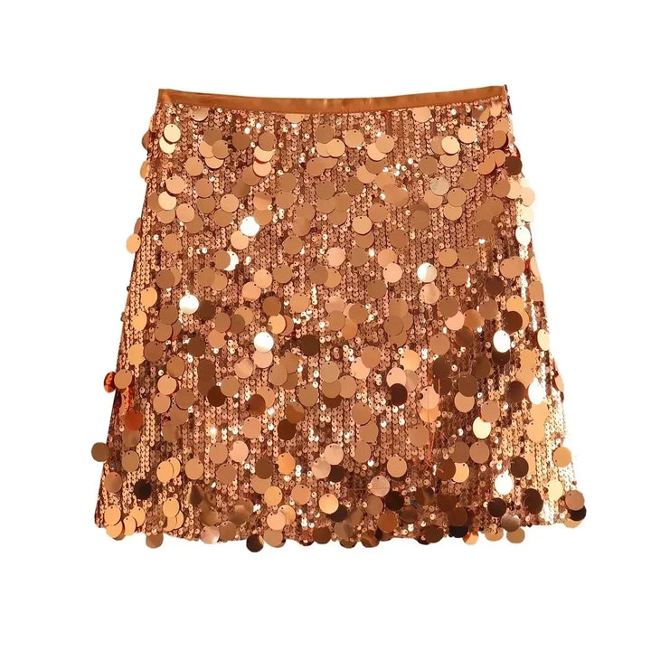 Damen Paillettenrock Mini | Kurzer Glitzerrock mit funkelnden Pailletten für Partys, Abendveranstaltungen und festliche Looks