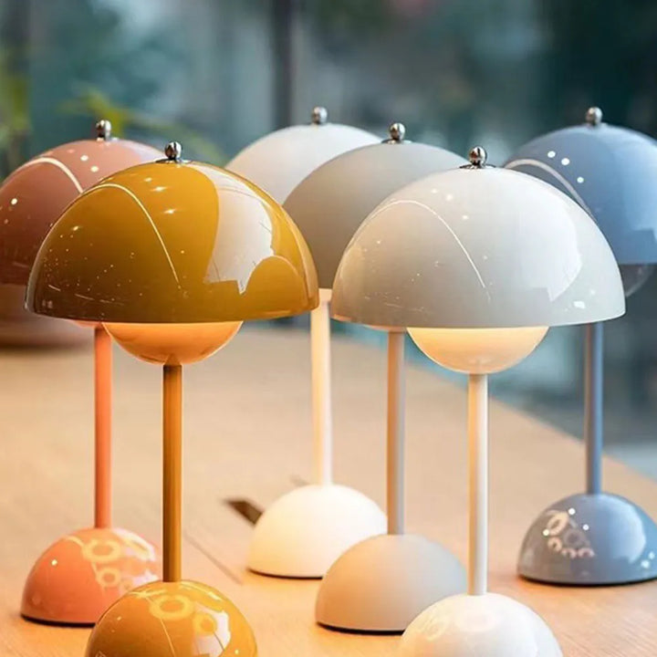 LED Tischlampe Kabellos &amp; USB-Aufladbar | 3-Stufig Dimmbar | Skandinavisches Design für Wohnzimmer &amp; Schlafzimmer