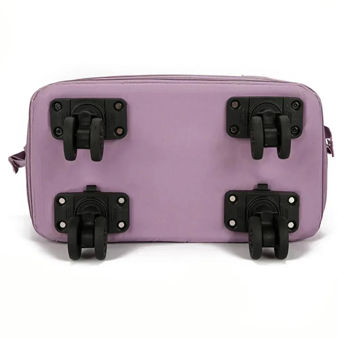 Travel organizer suitcase with compartment system | Expandable storage + optional wheels | Organized packing | Colors Black/Purple/Pink/Blue