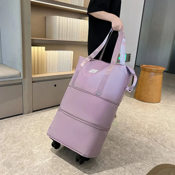 Travel organizer suitcase with compartment system | Expandable storage + optional wheels | Organized packing | Colors Black/Purple/Pink/Blue