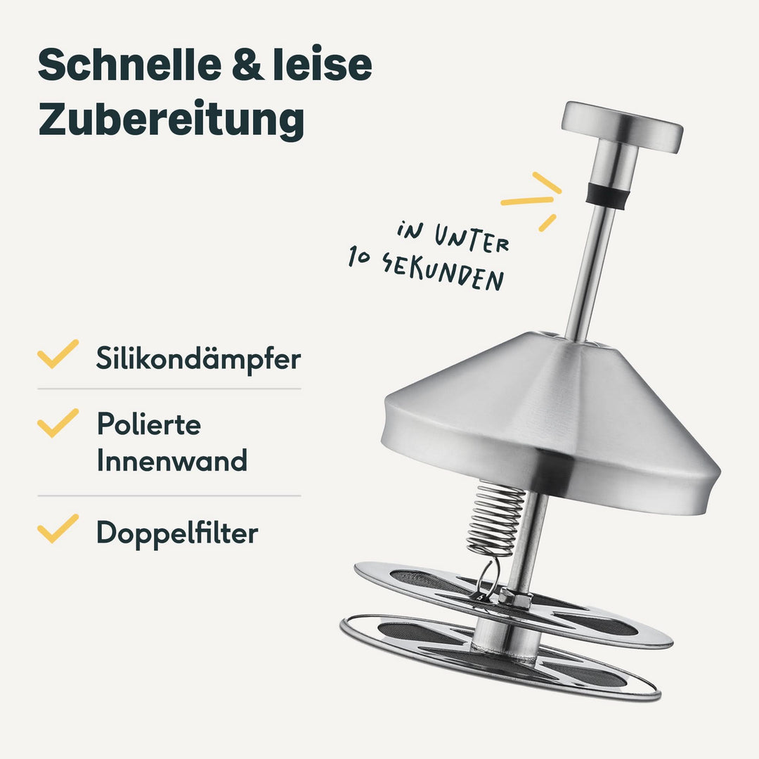 Espressokocher-Set | 3-teilig mit manueller Kaffeemühle, Milchaufschäumer und Zubehör für bis zu 6 Tassen