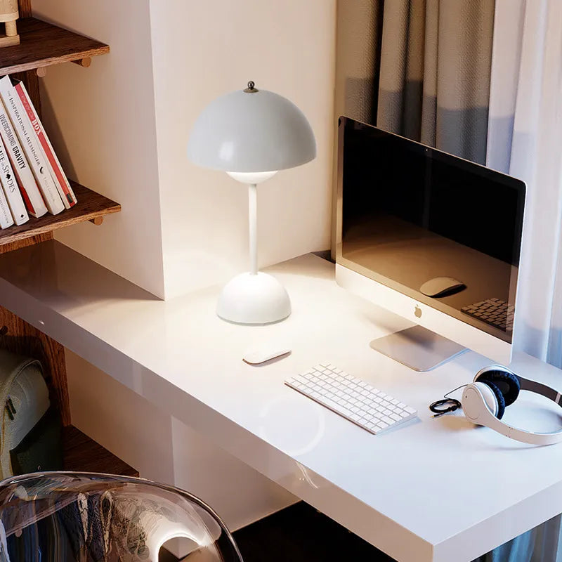 LED Tischlampe Kabellos &amp; USB-Aufladbar | 3-Stufig Dimmbar | Skandinavisches Design für Wohnzimmer &amp; Schlafzimmer
