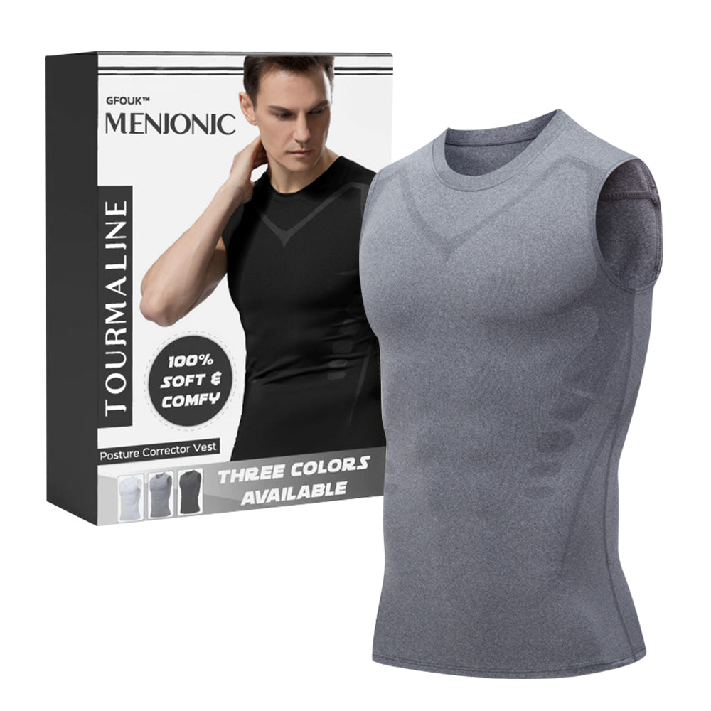 T-shirt correcteur de posture pour hommes | Design compressif de soutien pour dos &amp; épaules | Discret sous les vêtements, confortable au quotidien