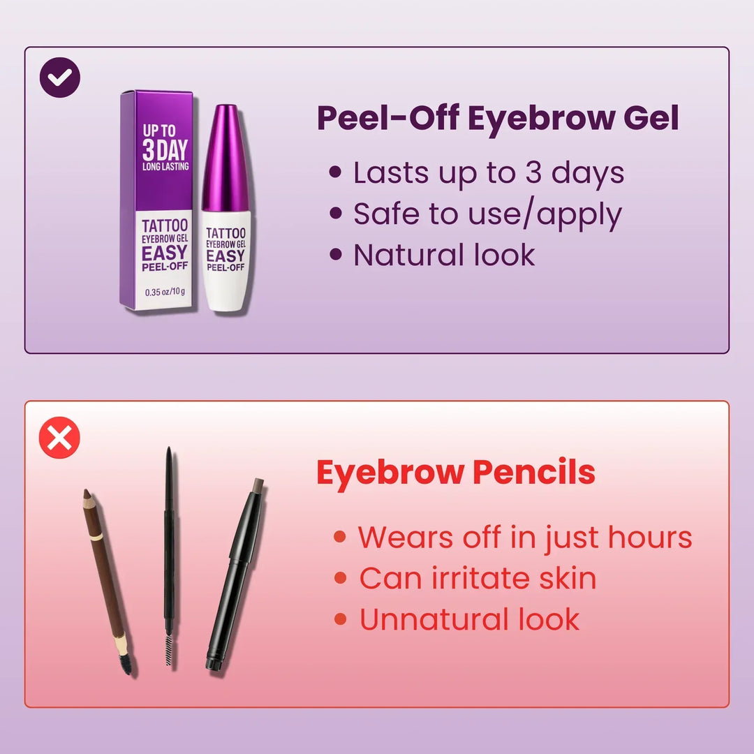 2+2 Free | Eyebrow Tattoo Gel | Easy to apply &amp; peel off | Semi-permanent up to 3 days | Natural look, long-lasting