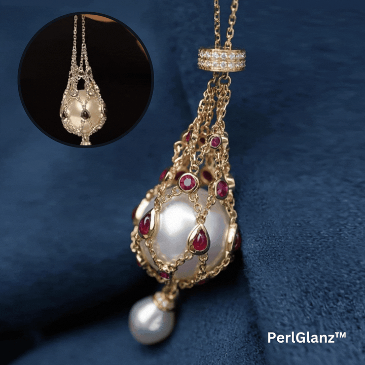Pearl pendant with freshwater pearl &amp; gemstone | Lavalier design, timeless elegance | 35-inch chain, 14–15 mm pearl